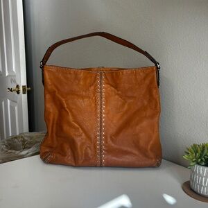 Vintage Michael Kors Classic Stud-Trim Tan Leather Hobo Bag